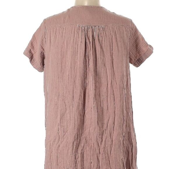 The Frock NYC 100% Cotton Gauze Crinkle Dusty Rose Maxi Boheme Shirt Dress Sm - Picture 6 of 10